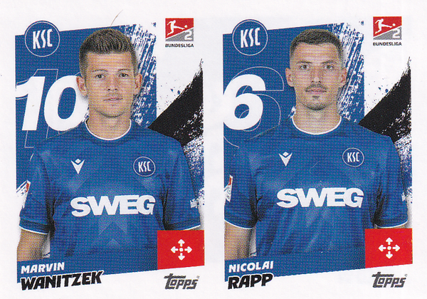 Marvin Wanitzek & Nicolai Rapp - Karlsruher SC - Topps Bundesliga 2025 - Doppelbild - Nr. 336