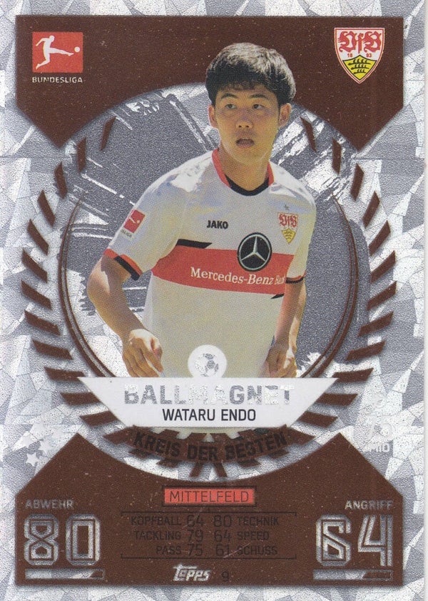 Wataru Endo / VFB Stuttgart / Topps Match Attax 2021 / Kreis der Besten / Ballmagnet / Nr.9
