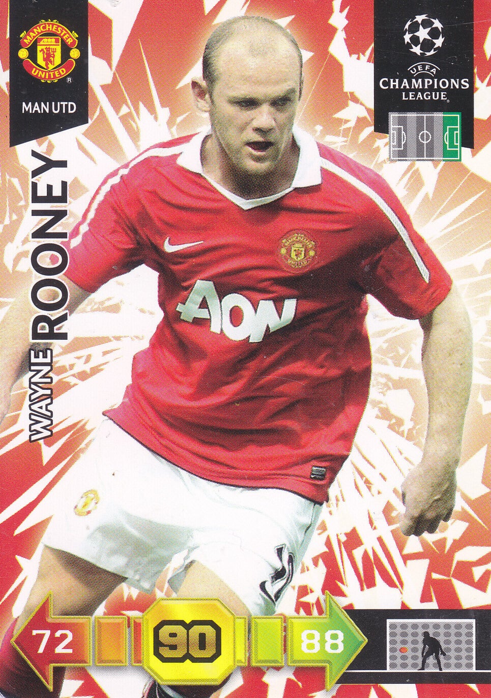 Wayne Rooney / Manchester United / Panini Champions League 2010 / Basis Karte / Nr.166
