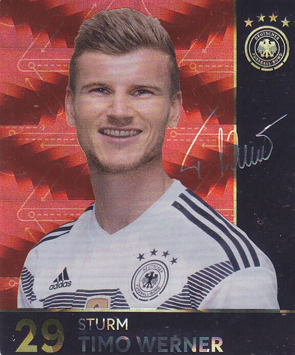 Timo Werner / Deutschland / DFB Rewe Plastik Karte WM 2018 / Glitzer / Nr. 29/36