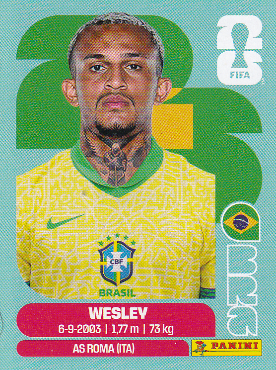 Wesley - Brasilien - Panini WM 2026 - Basis Bild - Nr. BRA 8