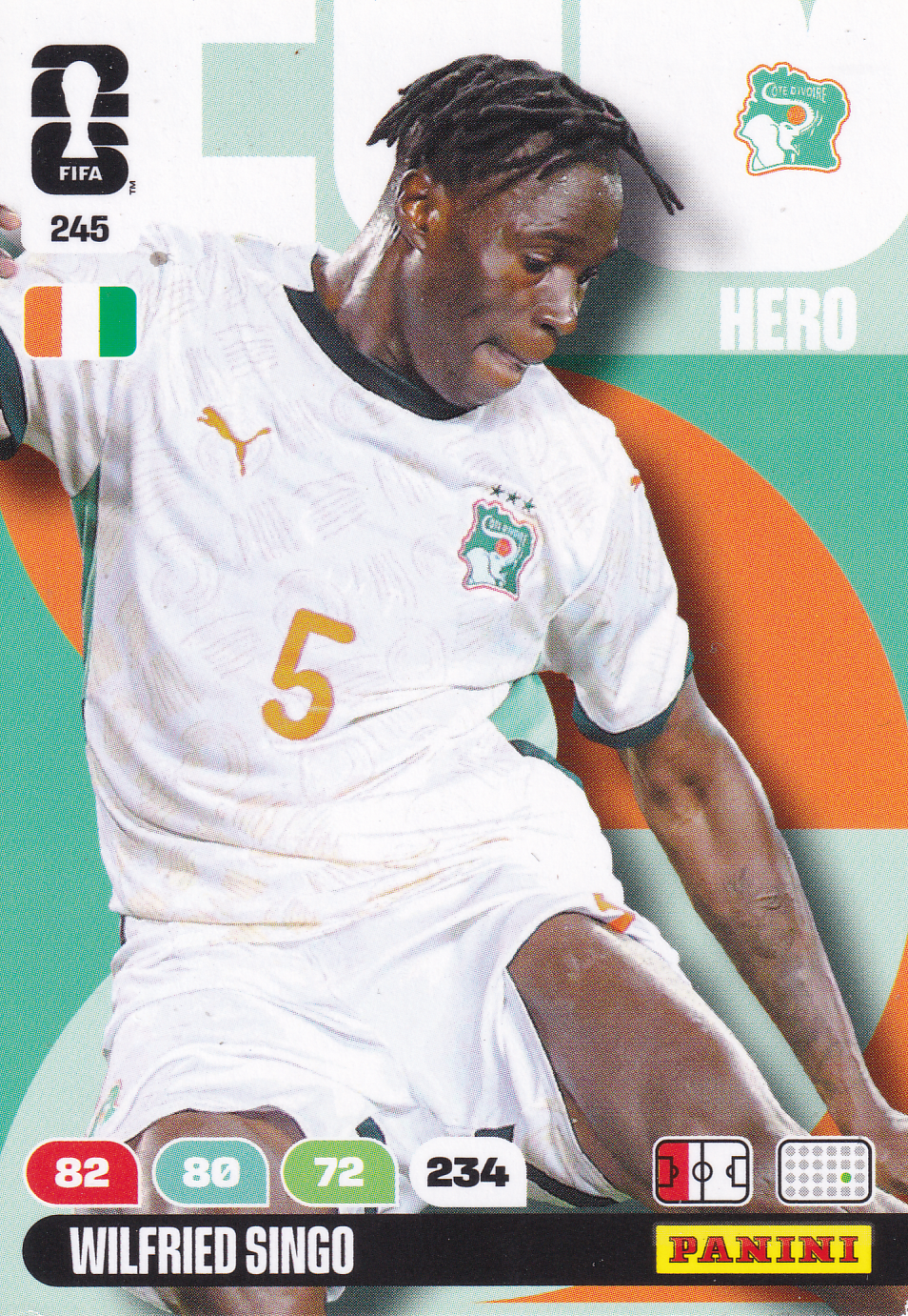 Wilfried Singo - Elfenbeinküste - Panini WM 2026 - Hero - Nr. 245