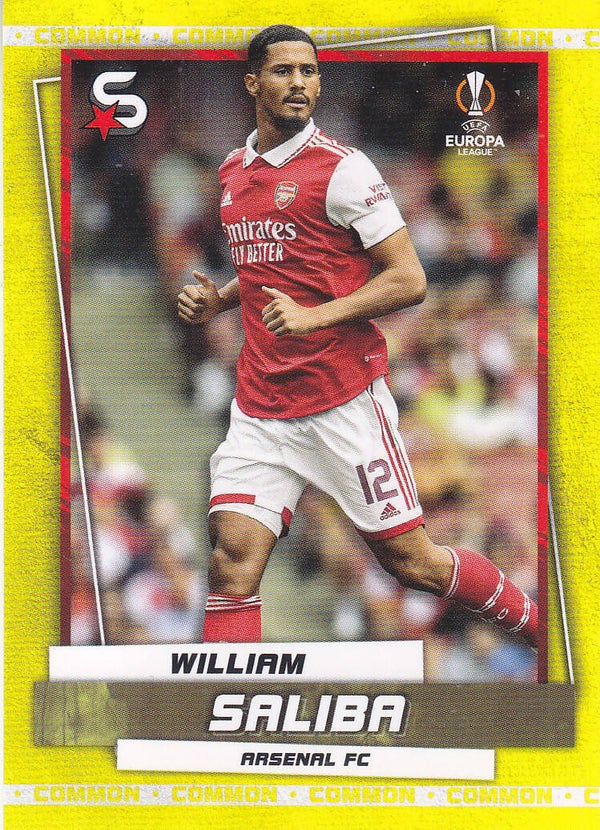 William Saliba / Arsenal London / Topps Super Stars 2022 / Parallel Common Yellow / Nicht nummeriert / Nr.159v