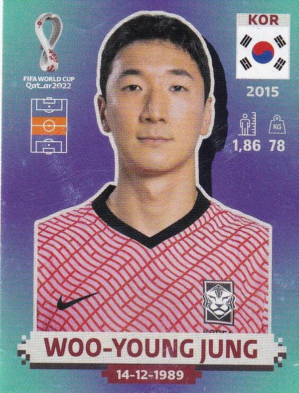 Woo-Young Jung / Süd Korea / Panini WM 2022 / Basis Bild / Nr. KOR 12
