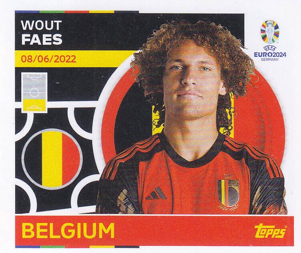Wout Faes / Belgien / Topps EM 2024 / Basis Bild / Nr. BEL 6