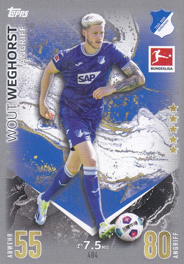 Wout Weghorst / TSG 1899 Hoffenheim / Topps Match Attax Extra 2023 / Basis Karte / Nr. 484