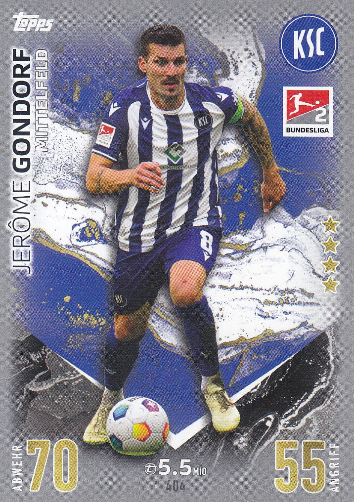 Jerome Gondorf - Karlsruher SC - Topps Match Attax 2023 - Basis Karte - Nr. 404