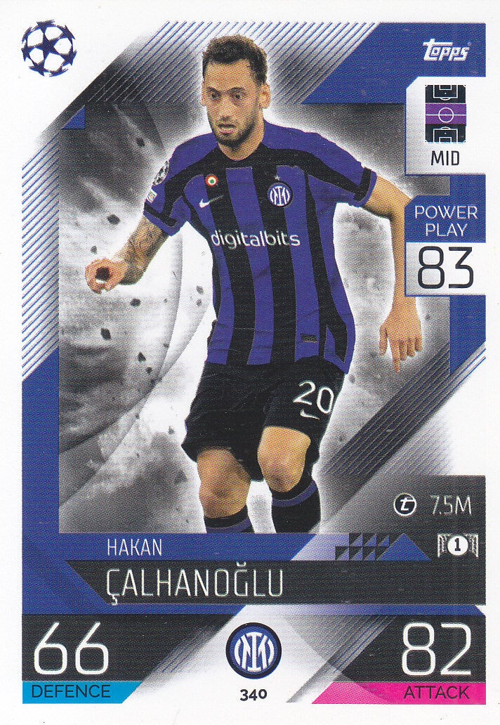 Hakan Calhanoglu / Inter Mailand / Topps Champions League 2022 / Basis Karte / Nr.340