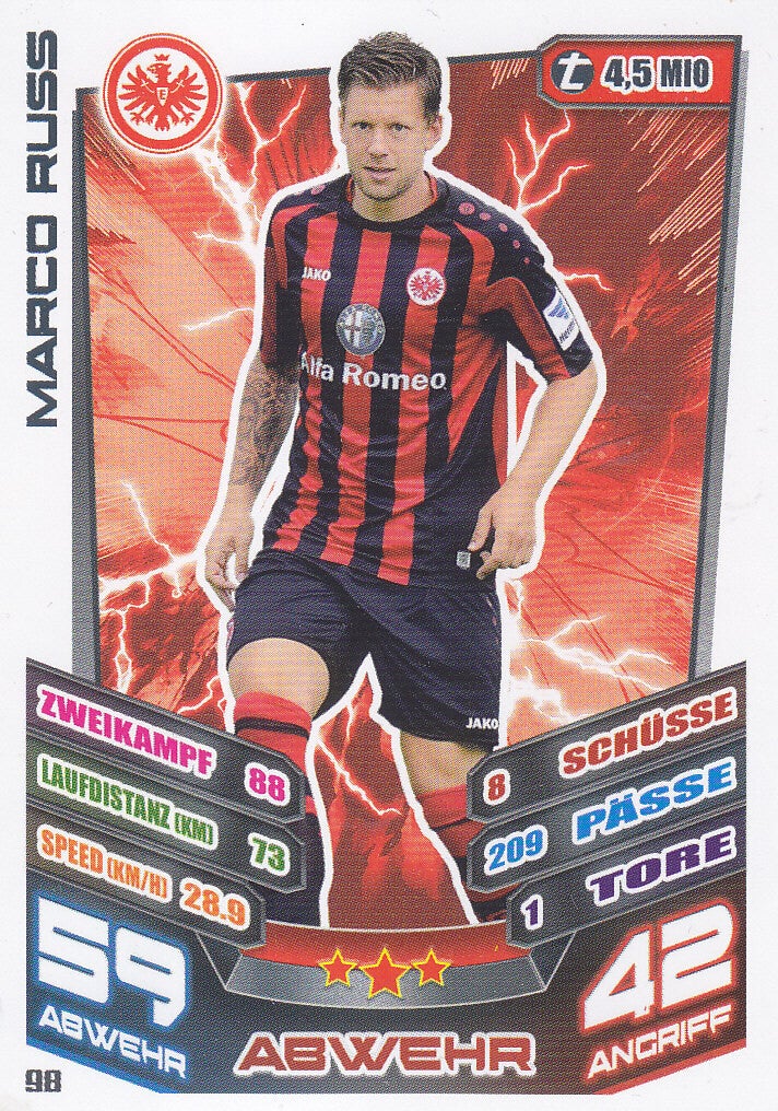 Marco Russ - Eintracht Frankfurt - Topps Match Attax 2013 - Basis Karte - Nr. 98