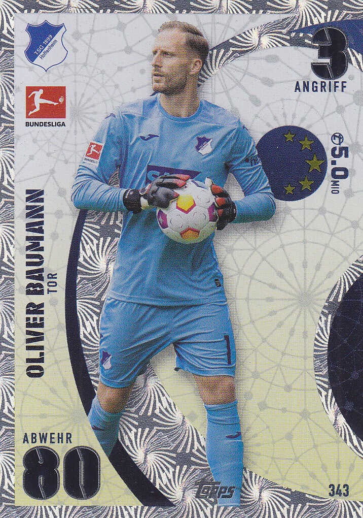Oliver Baumann / TSG Hoffenheim / Topps Match Attax 2023 / Yang Karte / Nr.343