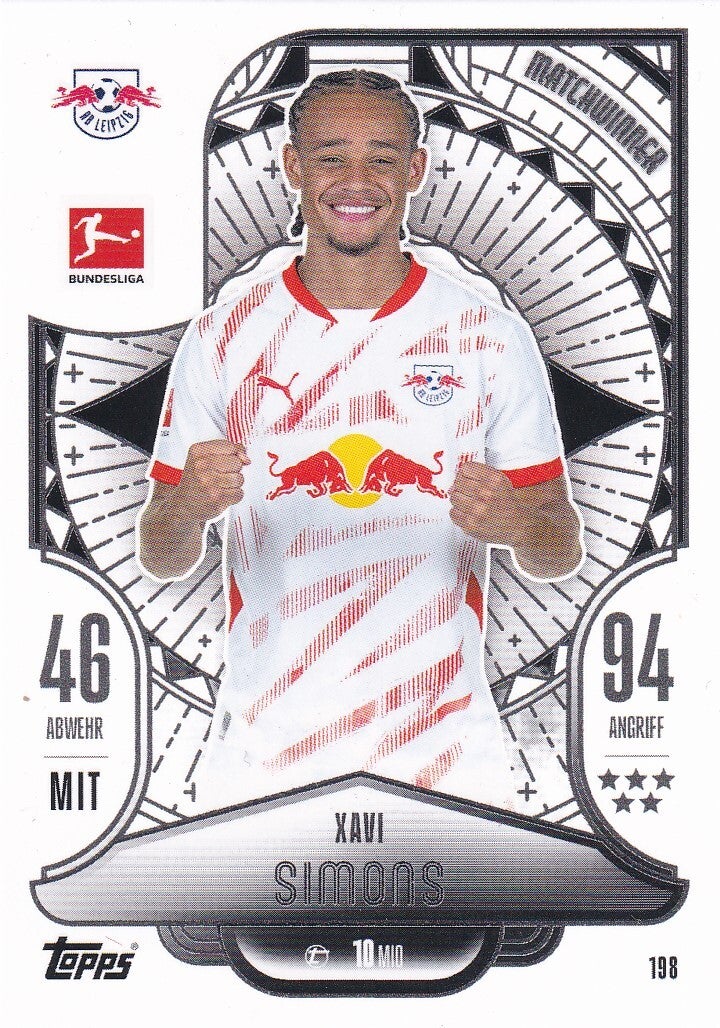 Xavi Simons / RB Leipzig / Topps Match Attax 2024 / Matchwinner / Nr. 198