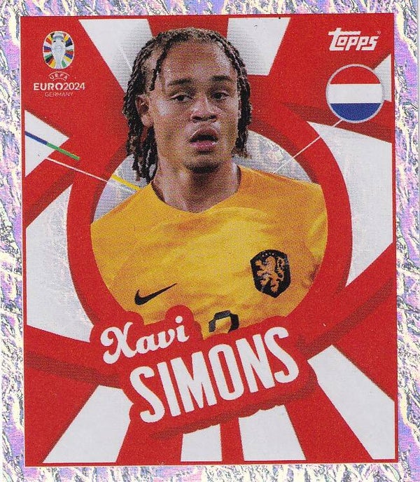 Xavi Simons / Holland / Panini EM 2024 / Silber / Nr. NED PTW