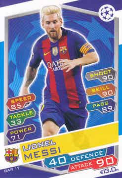 Lionel Messi / FC Barcelona / Topps Champions League 2016 / Basis Karte / Nr. BAR 17