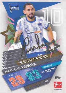 Matheus Cunha / Hertha BSC Berlin / Topps Match Attax 2021 / Star-Spieler / Nr.53
