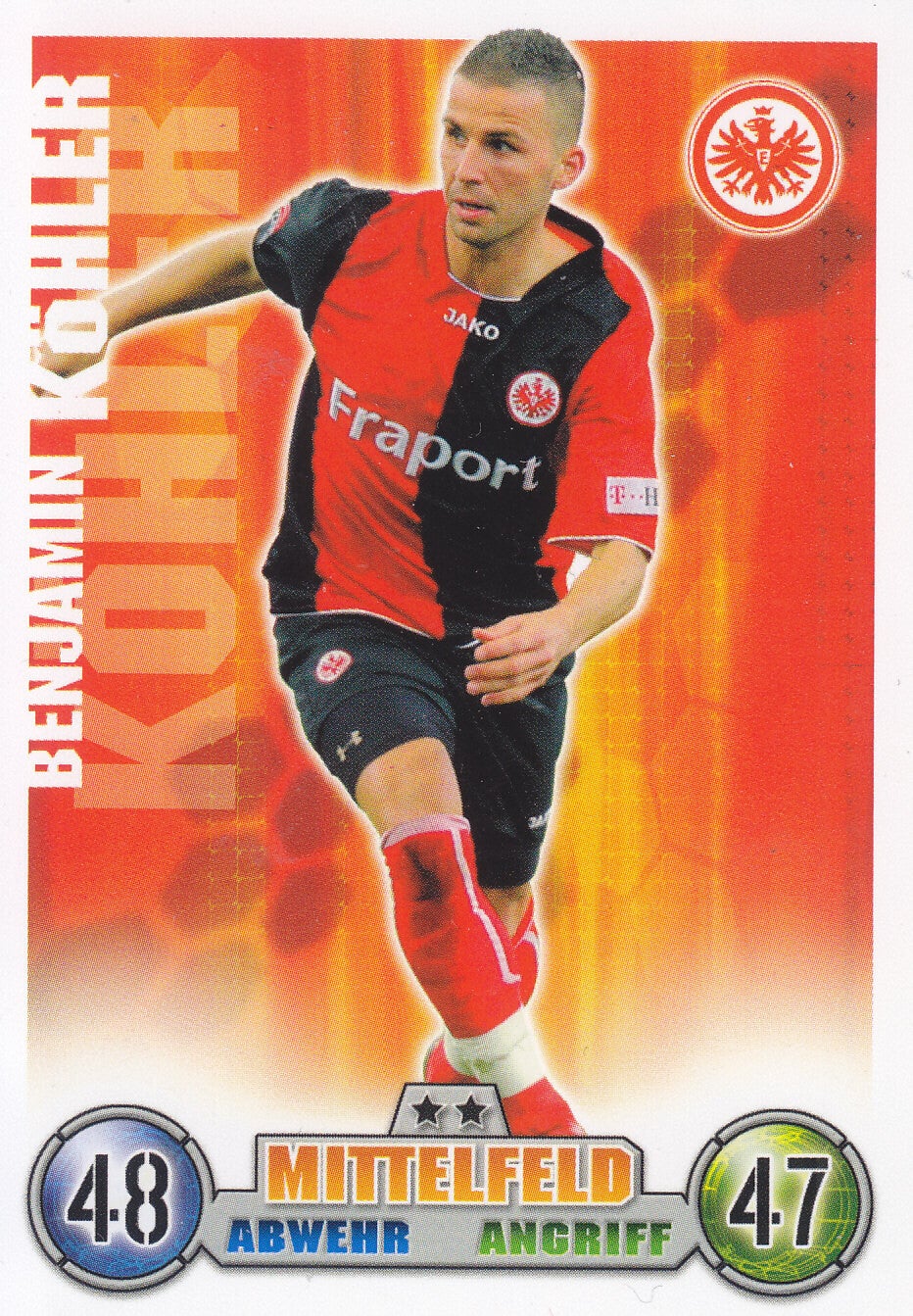 Benjamin Köhler / Eintracht Frankfurt / Topps Match Attax 2008 / Basis Karte / Nr.115