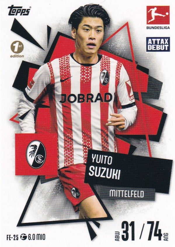 Yuito Suzuki - SC Freiburg - Topps Match Attax 2025 - Attax Debüt - Nr. FE-25
