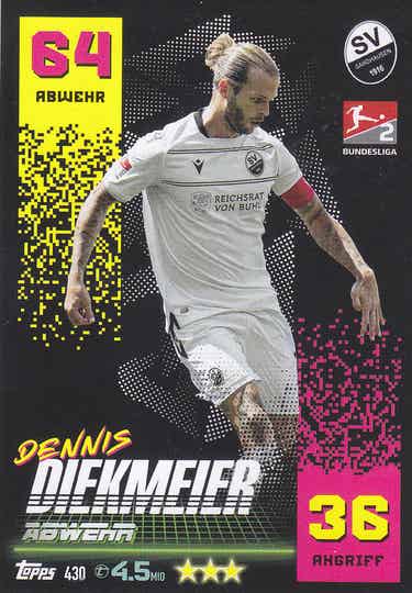 Dennis Diekmeier SV Sandhausen Basis Bild 2.Bundesliga Nr.430