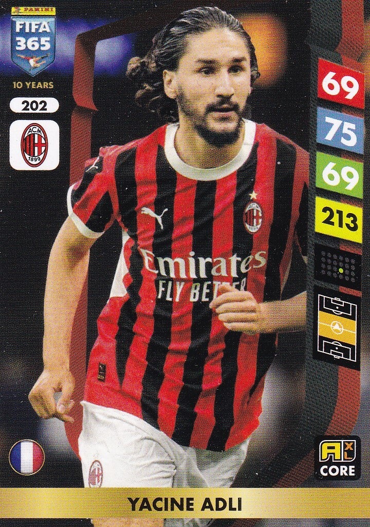 Yacine Adli / AC Mailand / Panini Fifa 365 Jahr 2025 / Basis Karte / Nr. 202