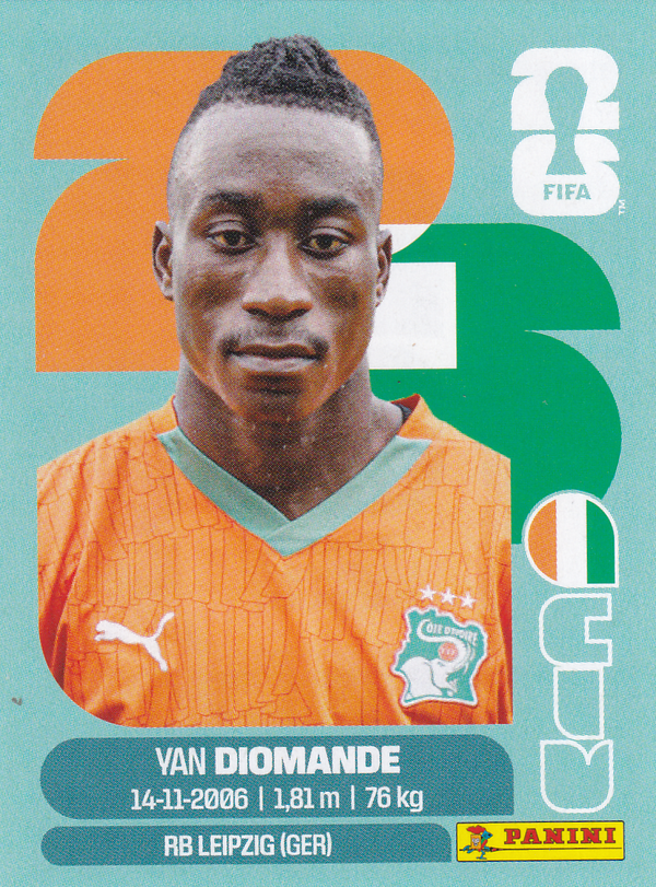 Yan Diomande - Elfenbeinküste - Panini WM 2026 - Basis Bild - CIV18