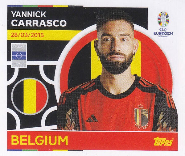 Yannick Carrasco / Belgien / Topps EM 2024 / Basis Bild / Nr. BEL 17