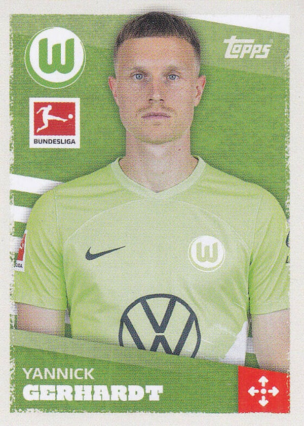 Yannick Gerhardt / VFL Wolfsburg / Topps Bundesliga 2023 / Basis Bild / Nr.376