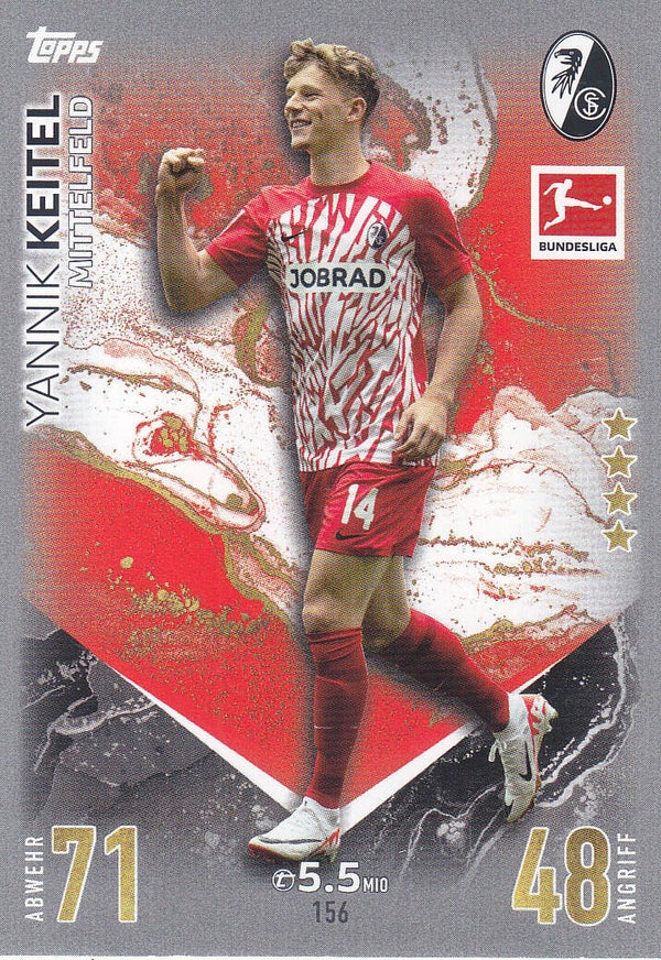 Yannik Keitel / SC Freiburg / Topps Match Attax 2023 / Basis Karte / Nr. 156