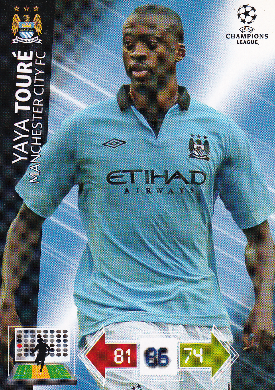 Yaya Toure - Manchester City - Panini Champions League 2012 - Basis Karte - Nr. 128