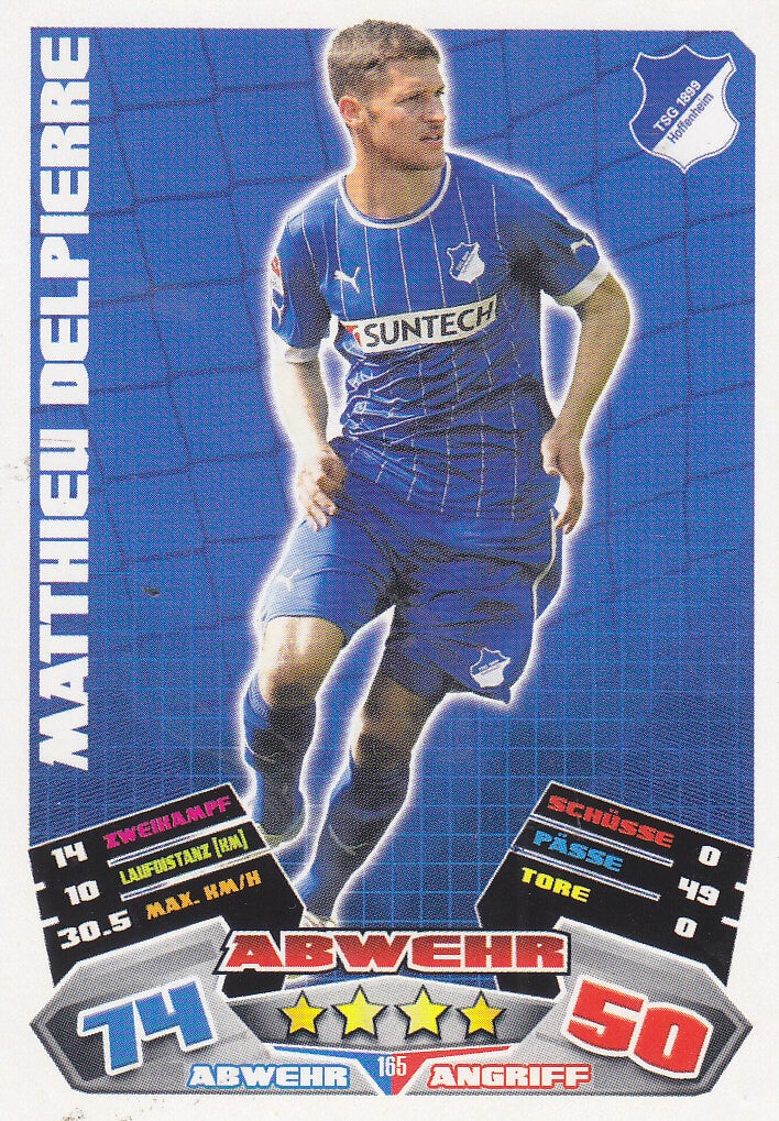 Matthieu Delpierre / TSG Hoffenheim / Topps Match Attax 2012 / Basis Karte / Nr. 165