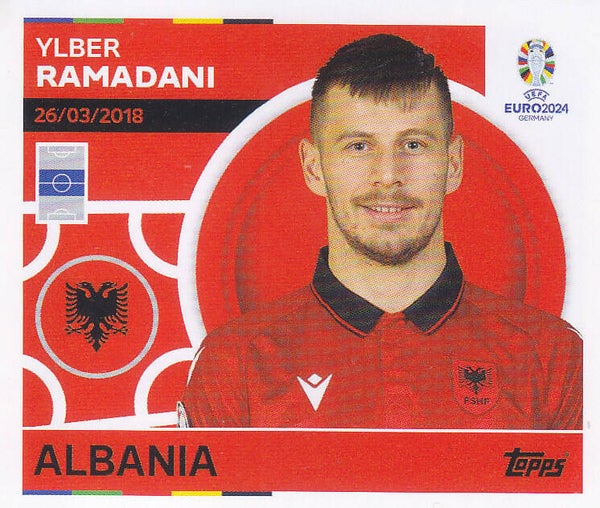 Ylber Ramadani / Albanien / Topps EM 2024 / Basis Bild / Nr. ALB 15