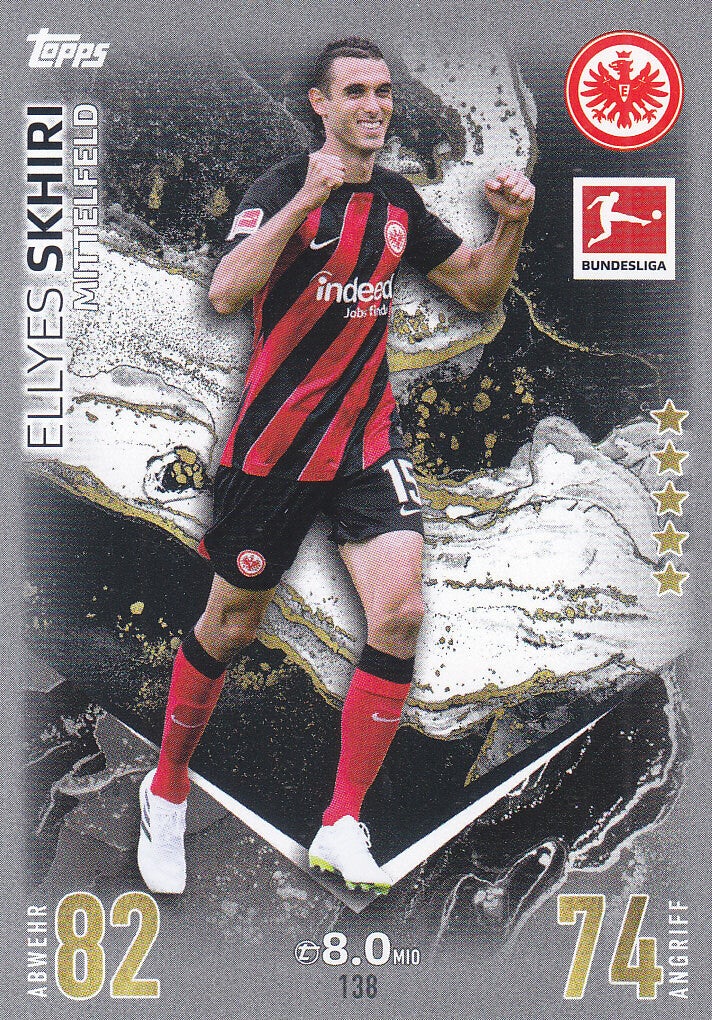 Ellyes Skhiri / Eintracht Frankfurt / Topps Match Attax 2023 / Basis Karte / Nr.138