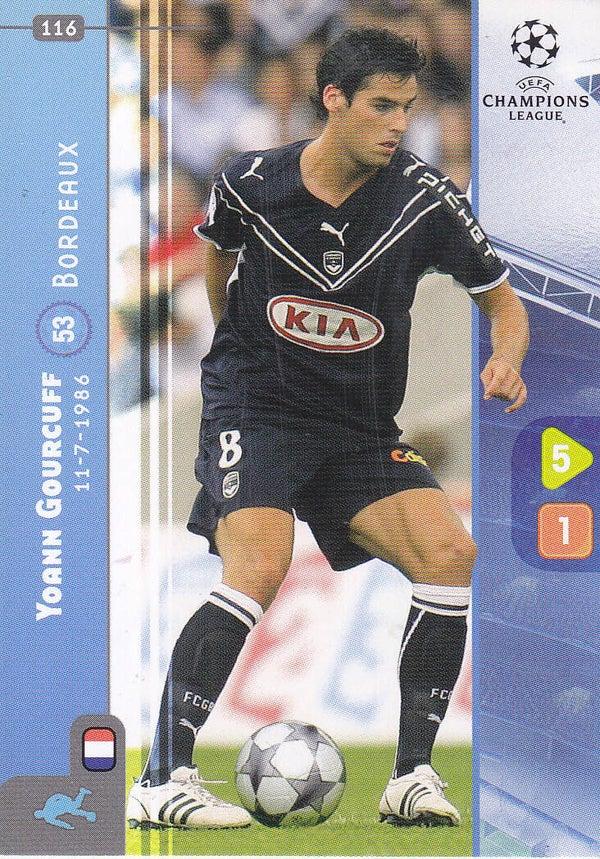 Yoann Gourcuff / Girondeaux Bordeaux / Panini Champions League 2008 / Basis Karte / Nr.116