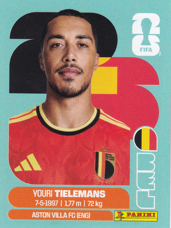 Youri Tielemans - Belgien - Panini WM 2026 - Basis Bild - BEL9