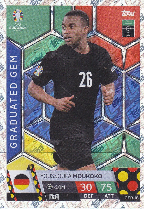 Youssoufa Moukoko / Deutschland / Topps EM 2024 / Graduated Gem / Nr. GER 18