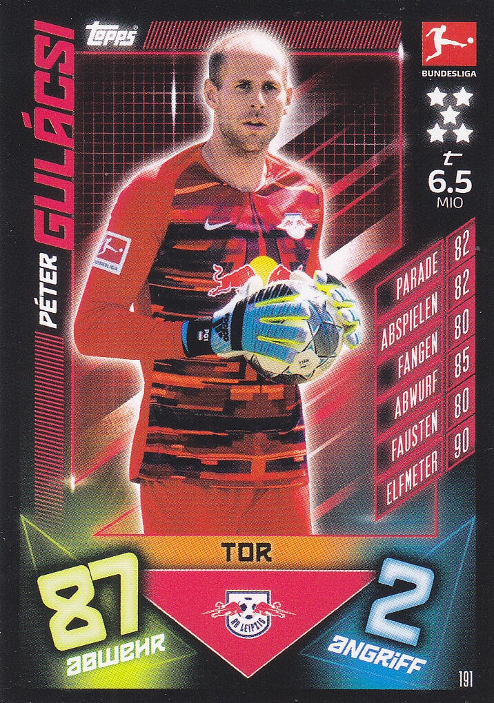 Peter Gulacsi / RB Leipzig / Topps Match Attax 2019 / Basis Karte /  Nr. 191
