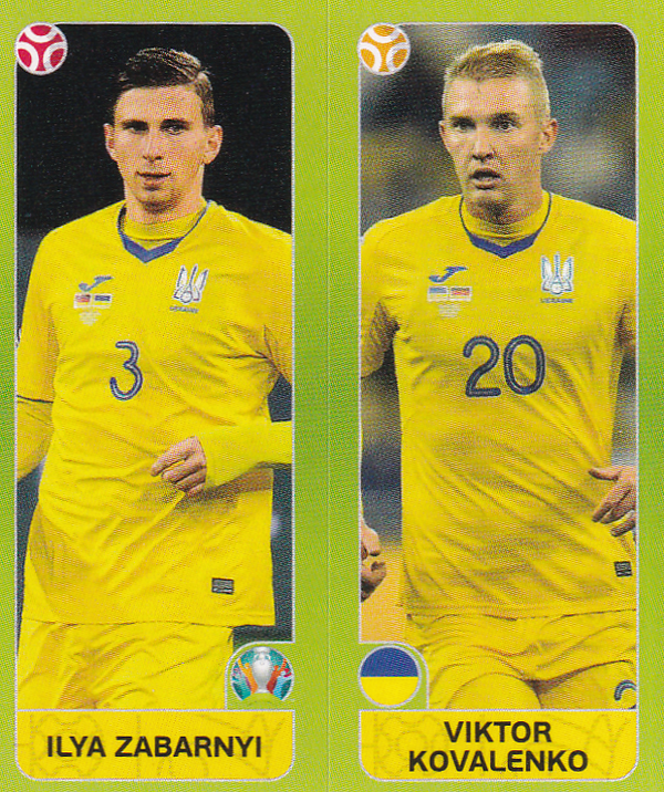 Ilya Zabarnyi & Viktor Kovalenko - Ukraine - Panini EM 2020 - Doppelbild - Nr. 318a 318b