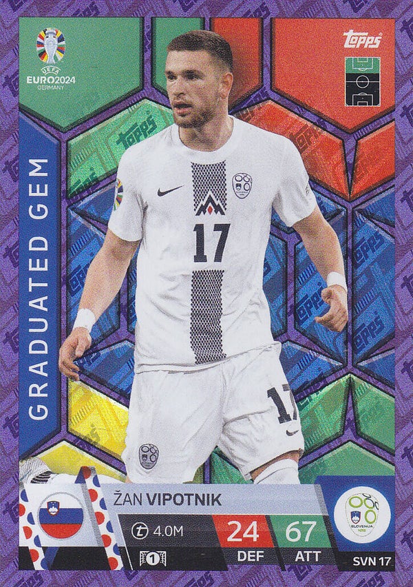 Zan Vipotnik / Slowenien / Topps EM 2024 / Graduated Gem Lila / Nr. SVN 17