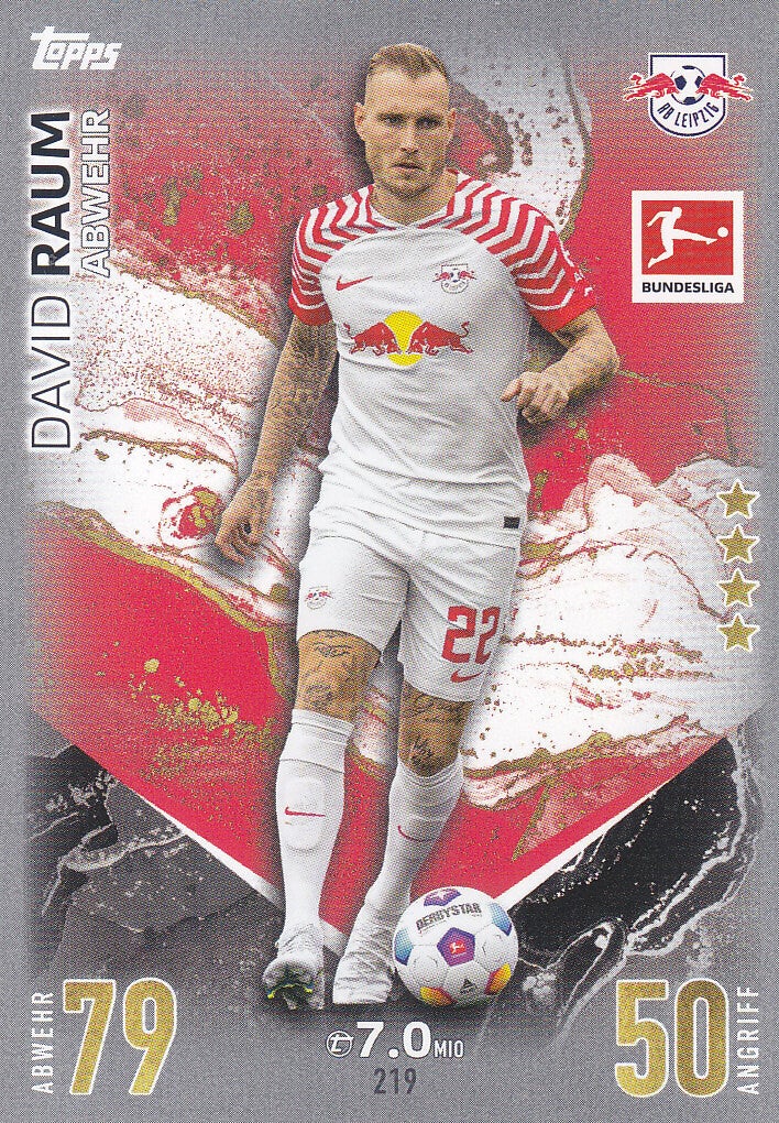 David Raum / RB Leipzig / Topps Match Attax 2023 /Basis Karte / Nr.219