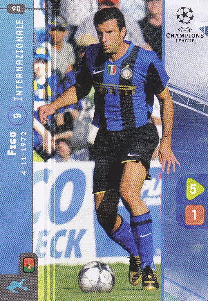 Figo / Inter Mailand / Panini Champions League 2008 /  Basis Karte / Nr.90