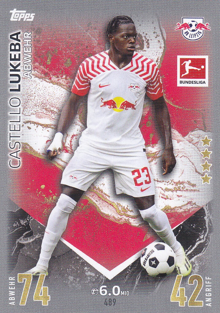 Castello Lukeba / RB Leipzig / Topps Match Attax Extra 2023 / Basis Karte / Nr.489