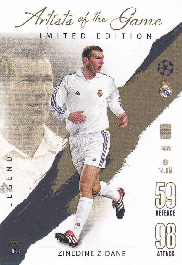 Zinedine Zidane / Real Madrid / Topps Champions League 2023 / Limited Edition Artists of the Game / Nr. AG3