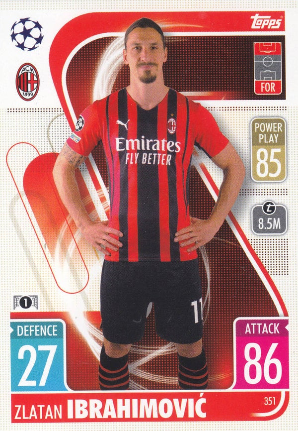 Zlatan Ibrahimovic / AC Mailand / Topps Champions League 2021 / Basis Karte / Nr.351