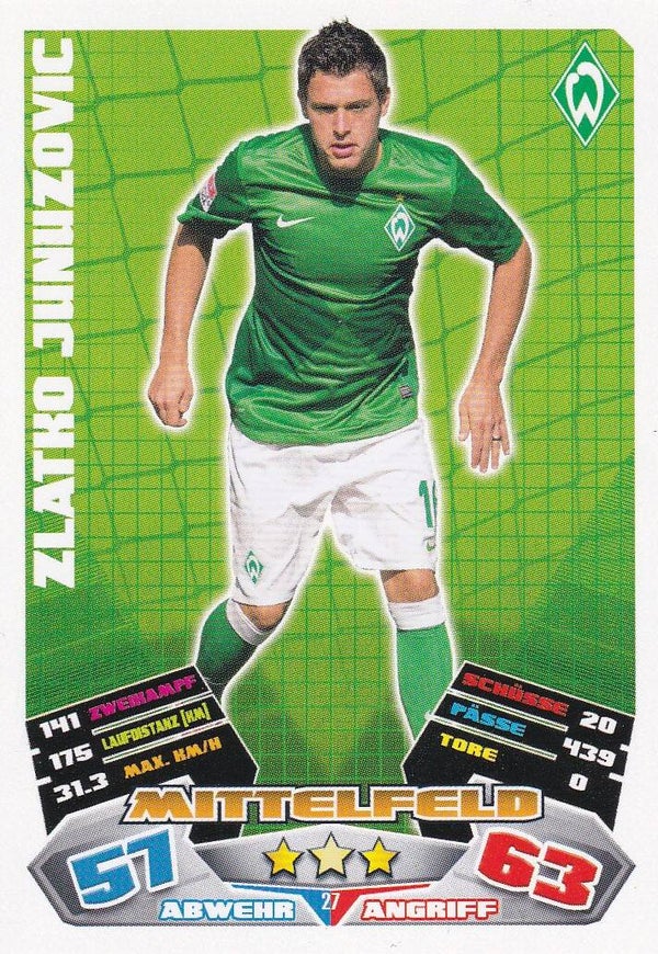 Zlatko Junuzovic / SV Werder Bremen / Topps Match Attax 2012 / Basis Karte / Nr. 27