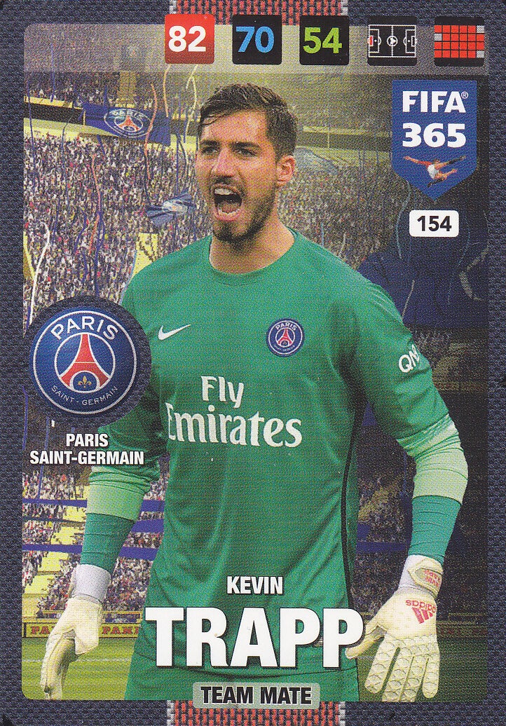 Kevin Trapp - Paris Saint Germain - Panini Fifa 365 Jahr 2017 - Team Mate - Nr. 154