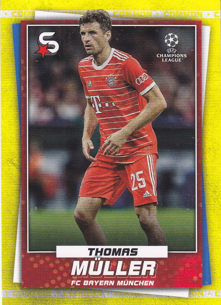 Thomas Müller / FC Bayern München / Topps Super Stars / Parallel Common Yellow Action / nicht nummeriert / Nr.101v