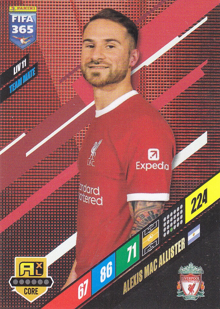 Alexis Mac Allister - FC Liverpool - Panini Fifa 365 Jahr 2024 - Team Mate - Icon Core Karte - Nr. LIV 11
