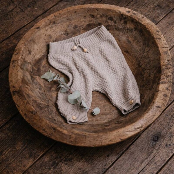 Beige Knit Pants – Newborn Photography Prop