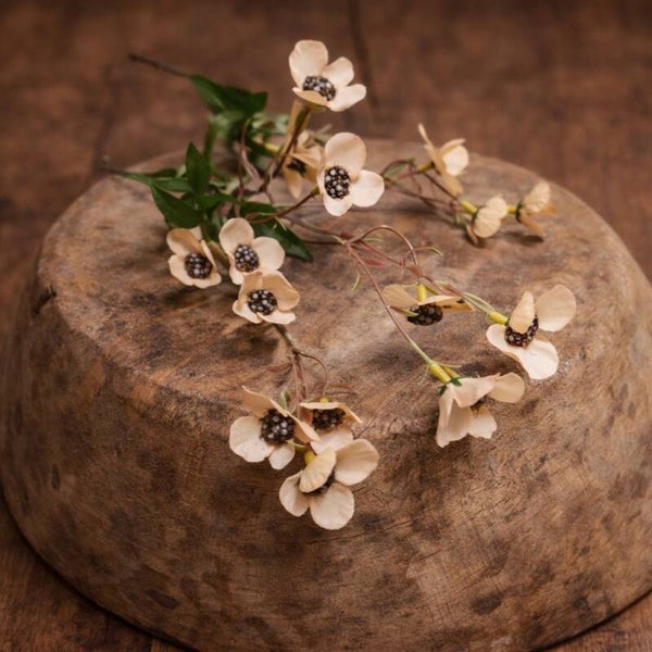 Delicate Beige Floral Branch | Newborn Photography Prop