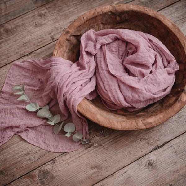 Newborn Cheesecloth Wrap – Dusty Rose | Soft Photography Wrap