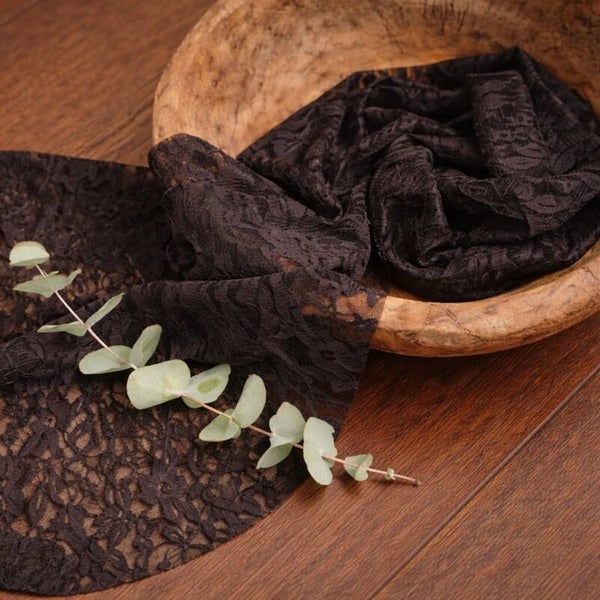 Chocolate Brown Lace Wrap – Newborn Photography Prop