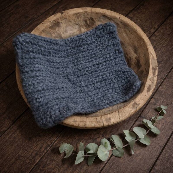 Hand Crocheted Newborn Layer – Smoky Blue